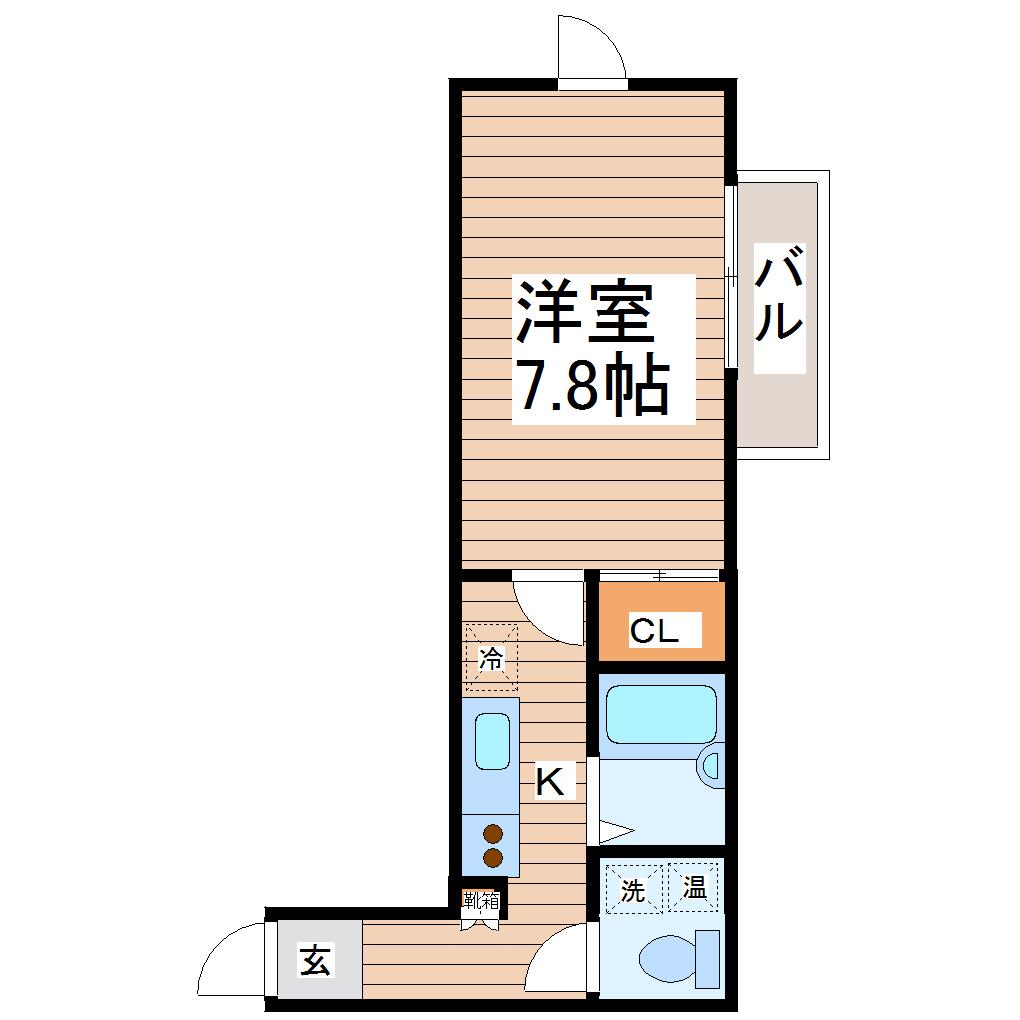 NEEDS(1K/2階)の間取り写真