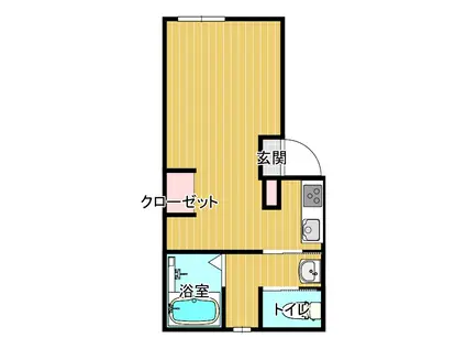 ヴェルファーレ竹迫(ワンルーム/2階)の間取り写真