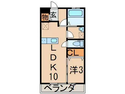 プランドール大森(1LDK/1階)の間取り写真