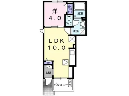 アイ・スマイル南庄町II(1LDK/1階)の間取り写真