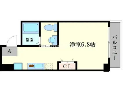 アスティナ弁天町(ワンルーム/7階)の間取り写真