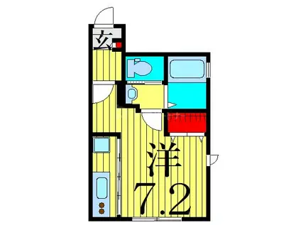 GALLERIADAIKAN ガレリアダイカン(1K/1階)の間取り写真