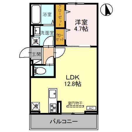 イーステージ大橋町(1LDK/1階)の間取り写真