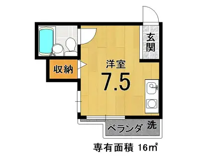 コーポVII(ワンルーム/2階)の間取り写真