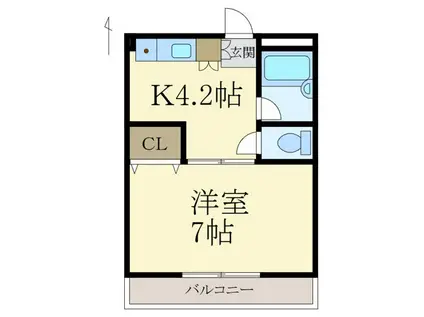 サンパレス(1K/5階)の間取り写真