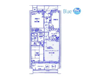 ヨコハマオールパークス ザ・グランド 第二街区H棟(3LDK/12階)の間取り写真