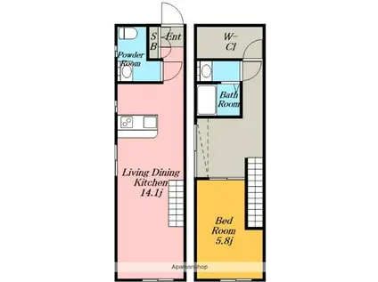 CELENEST名駅西デザイ(1LDK/4階)の間取り写真