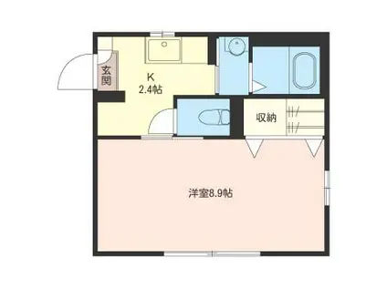 フローラ・セゾン(1K/1階)の間取り写真