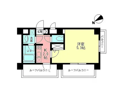 リヴェルテ(1K/4階)の間取り写真