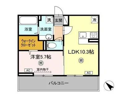 TSコート広崎(1LDK/2階)の間取り写真
