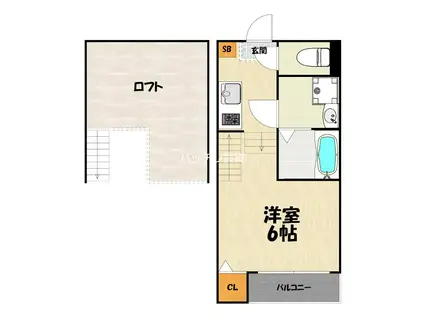 サウスヴィラ(1K/1階)の間取り写真