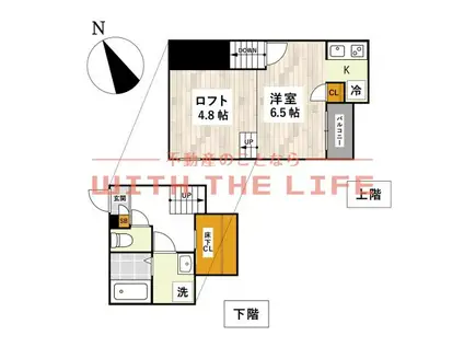 ADC津福セレーノ(1K/2階)の間取り写真