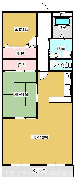 パークシティーたかしA棟(2LDK/3階)の間取り写真