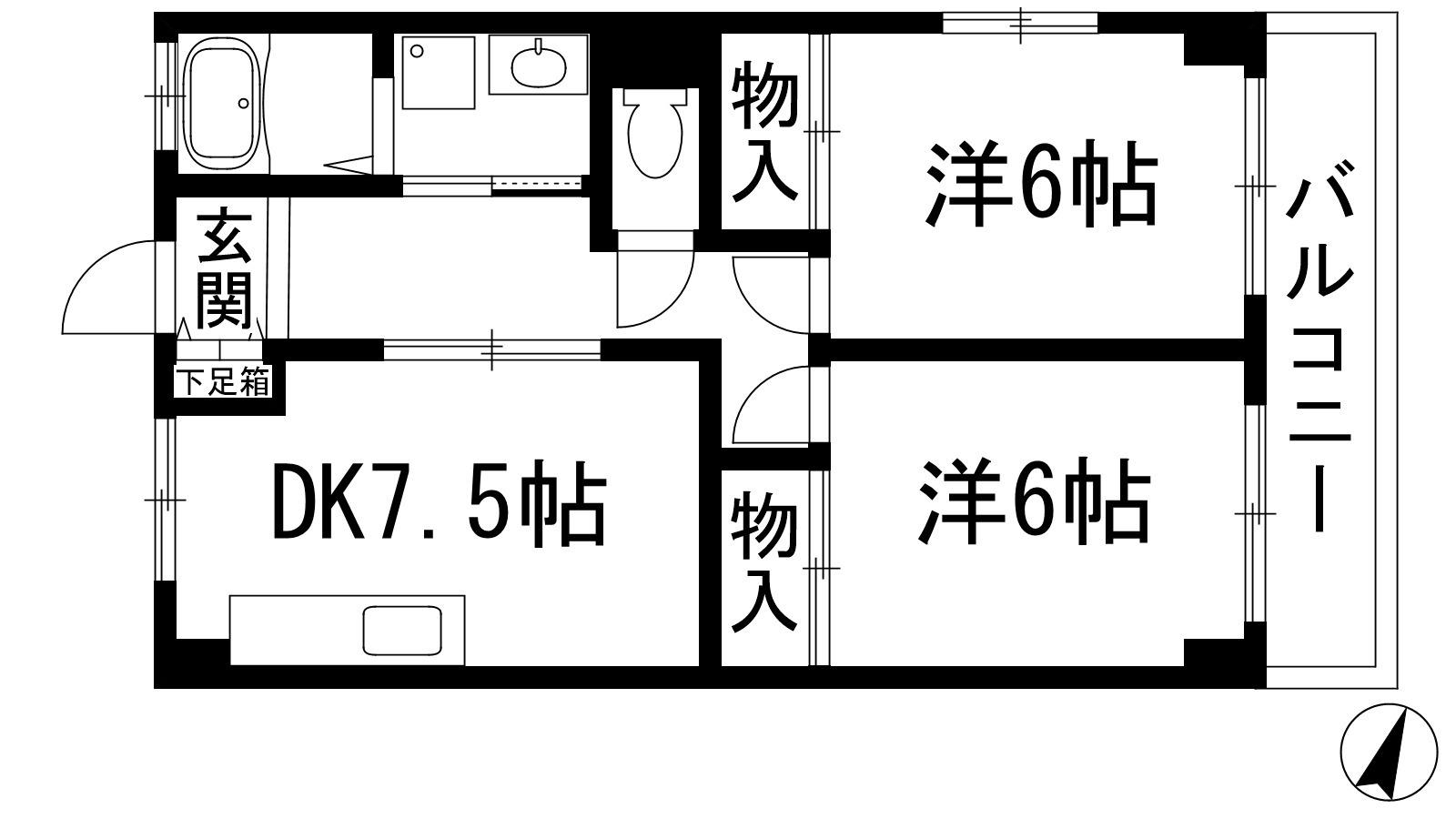山本不動産第8ビル(2DK/2階)の間取り写真