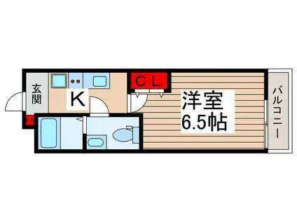LA FELICIA上本郷(1K/2階)の間取り写真