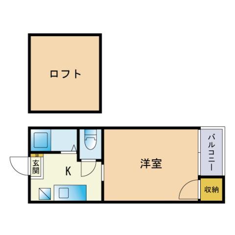 アメニティ仲畑(1K/1階)の間取り写真