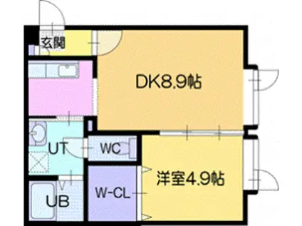 COZY COURT(1LDK/2階)の間取り写真