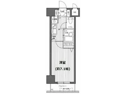 ガラステージ麻布十番(1K/11階)の間取り写真