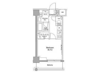 ザ・パークハビオ住吉(1K/3階)の間取り写真