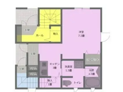 桜戸建A(1K/1階)の間取り写真