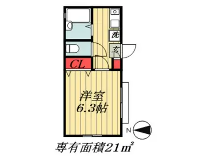 ラベンダーパレス(1K/1階)の間取り写真