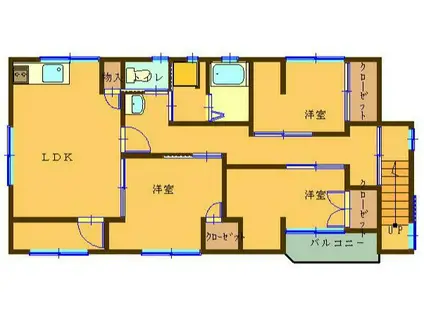 コーポ梶原(3LDK/2階)の間取り写真