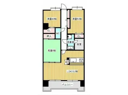 アメックス六ツ門(3LDK/14階)の間取り写真