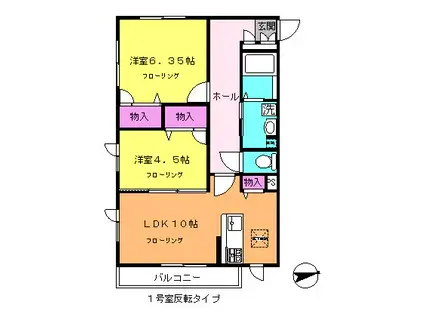 ベルファミリア(2LDK/2階)の間取り写真