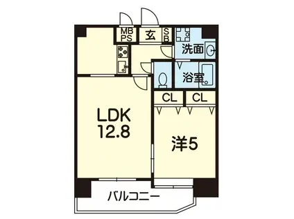 シャローム白川(1LDK/7階)の間取り写真