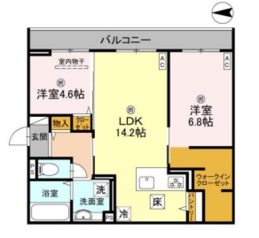 そらみつ大和八木(2LDK/2階)の間取り写真