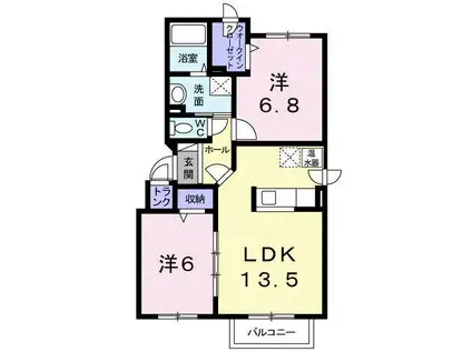 チセコロカムイ(2LDK/2階)の間取り写真