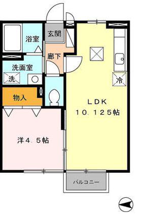 ボナール メゾン(1LDK/1階)の間取り写真