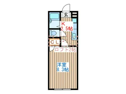 エスポワール広瀬(1K/1階)の間取り写真