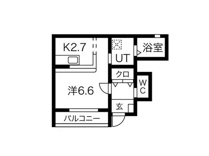 プロパティー長町A(1K/2階)の間取り写真