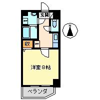 アトネス1604(1K/5階)の間取り写真