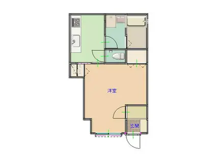 リバーサイド(1K/2階)の間取り写真