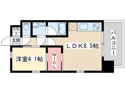 レジディア新大阪(1LDK/4階)の間取り写真