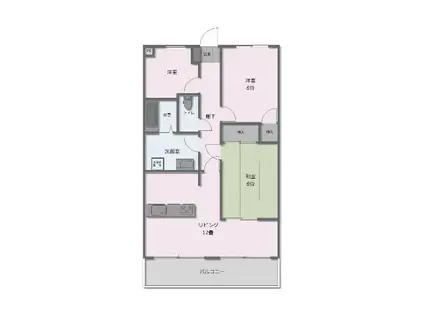 パークフロント桜小路(3LDK/6階)の間取り写真