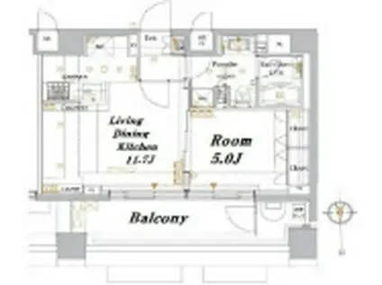 メイクスデザイン高田馬場(1LDK/6階)の間取り写真