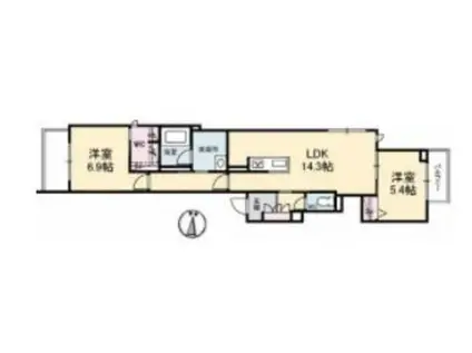 エムズ グアナファト(2LDK/3階)の間取り写真