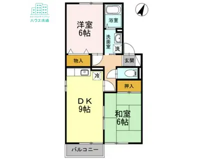 ウエストII(2DK/1階)の間取り写真