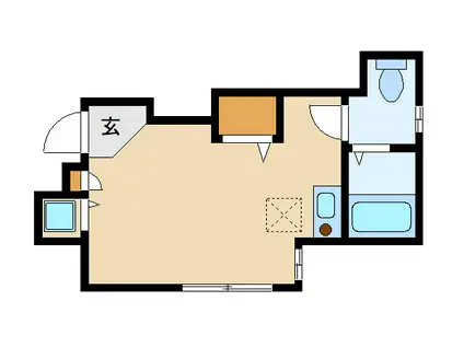 アールフォレスト赤塚(ワンルーム/1階)の間取り写真