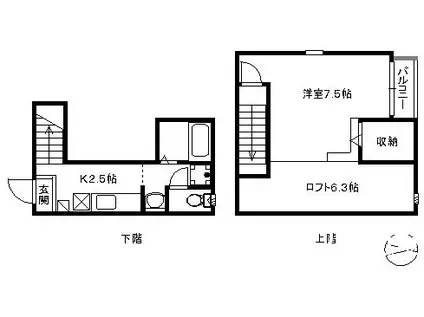 POLARIS CITYI(1K/2階)の間取り写真