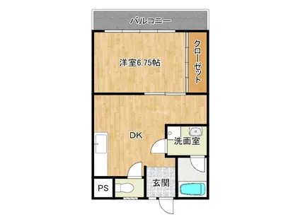 エステート小倉(1DK/2階)の間取り写真