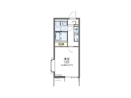 レオネクストOTORII(1K/1階)の間取り写真