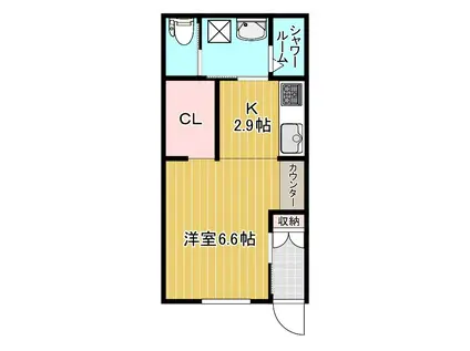 ASAKURAHOME(1K/2階)の間取り写真