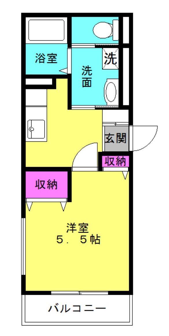オーパス北在家(1K/2階)の間取り写真