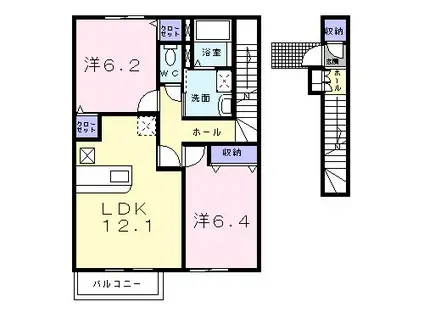 アレッサ(2LDK/2階)の間取り写真
