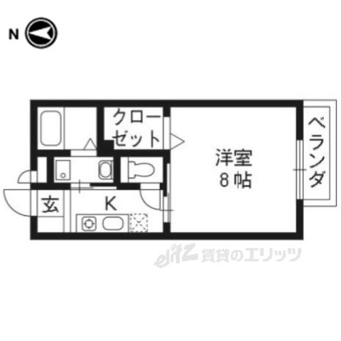 サンモール松尾(1K/2階)の間取り写真