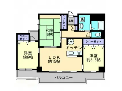 ストーンレイク子の浜B棟(3LDK/5階)の間取り写真